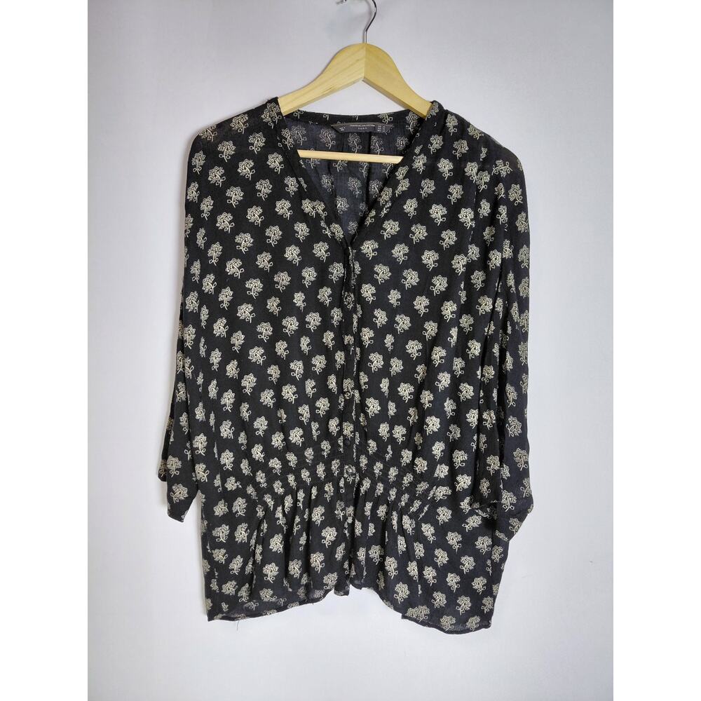TRAFALUC COLLECTION ZARA Floral Blouse Black Size XS